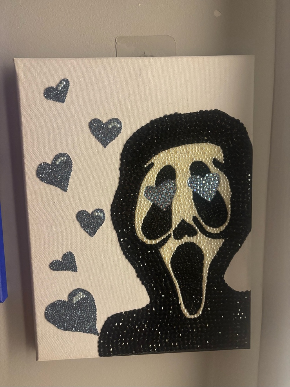 Black and White Glitter Scream Canvas Wall Art